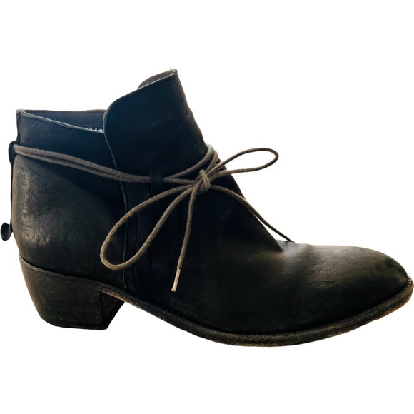 SHOTO ITALY Leather Ankle Boots in Black Size 40.5 - Picture 7 of 11